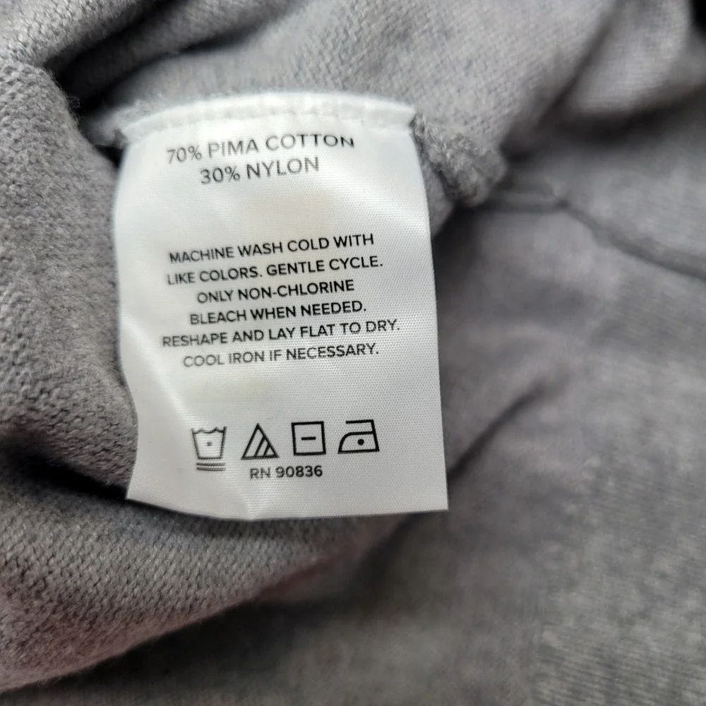 Brooks Brothers Quarter Zip Sweater Mens L Gray Excellent Pima Cotton BB18402‎